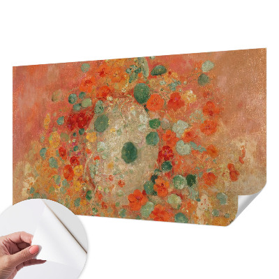 Papel mural texturado decorativo con motivo de flores abstractas