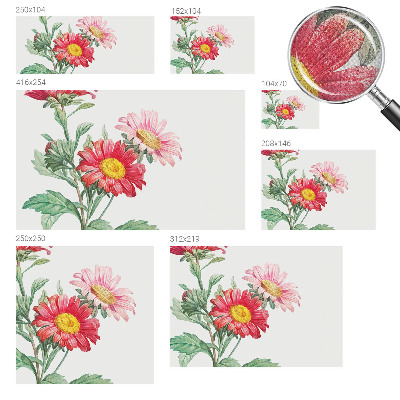 Mural de pared con estampado hermoso Flores delicadas