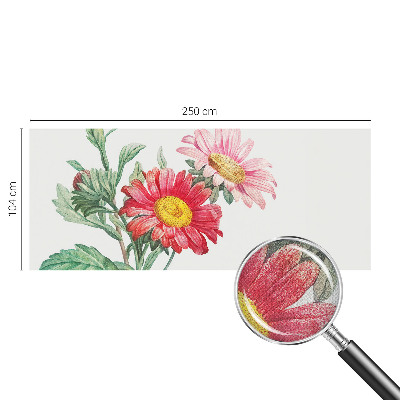 Mural de pared con estampado hermoso con flores delicadas
