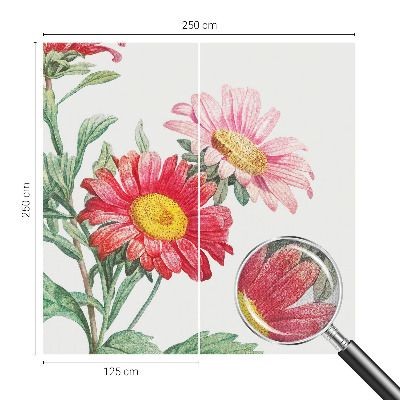 Mural de pared con estampado hermoso con flores delicadas