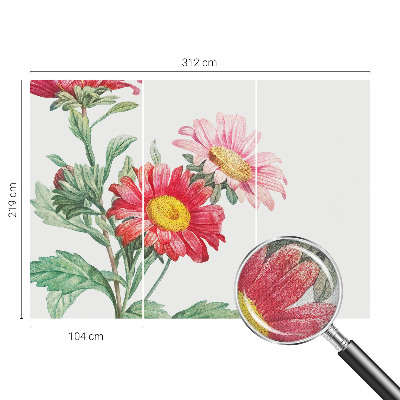 Mural de pared con estampado hermoso Flores delicadas