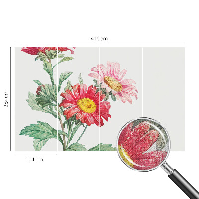 Mural de pared con estampado hermoso Flores delicadas