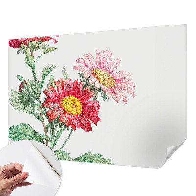 Mural de pared con estampado hermoso con flores delicadas