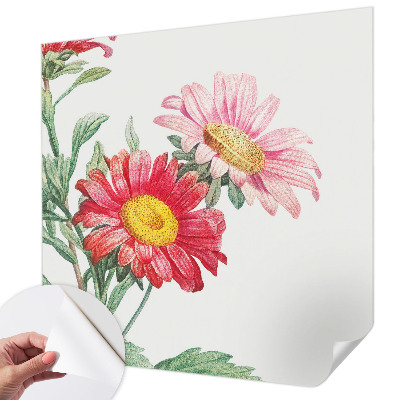 Mural de pared con estampado hermoso con flores delicadas