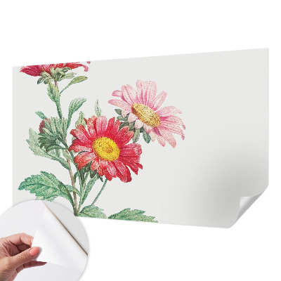 Mural de pared con estampado hermoso con flores delicadas