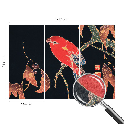 Papel mural texturado decorativo Ave exótica