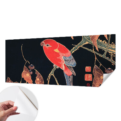 Papel mural texturado decorativo con diseño de ave exótica