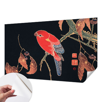 Papel mural texturado decorativo con diseño de ave exótica
