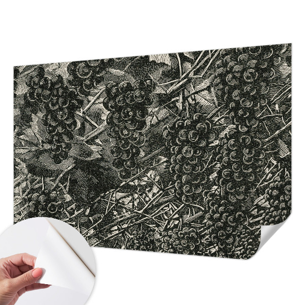Fotomural decorativo para cabecero de cama con estampado de uvas