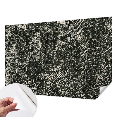 Fotomural decorativo para cabecero de cama con estampado de uvas