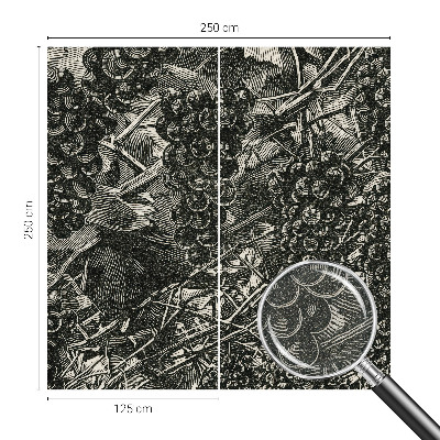Fotomural decorativo para cabecero de cama con estampado de uvas