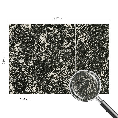 Fotomural decorativo para cabecero de cama con estampado de uvas