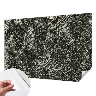 Fotomural decorativo para cabecero de cama con estampado de uvas