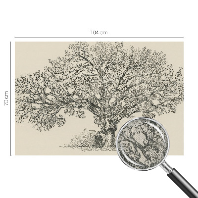 Papel mural texturado decorativo con ilustración de un árbol