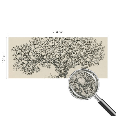 Papel mural texturado decorativo con ilustración de un árbol