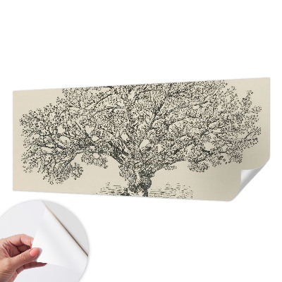 Papel mural texturado decorativo con ilustración de un árbol