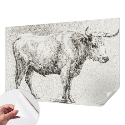 Fotomural decorativo para cabecero de cama con diseño de lápiz de toro