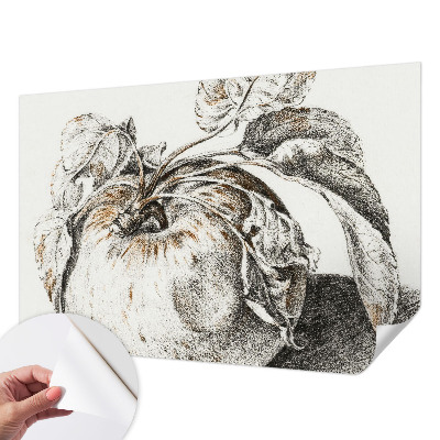 Papel mural con patrón decorativo Hojas de manzana