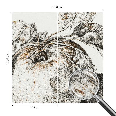 Papel mural con patrón decorativo Hojas de manzana