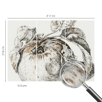 Papel mural con patrón decorativo Hojas de manzana