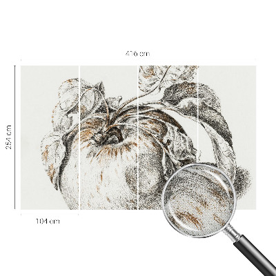 Papel mural con patrón decorativo Hojas de manzana