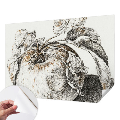 Papel mural con patrón decorativo Hojas de manzana