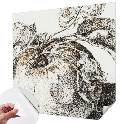 Papel mural con patrón decorativo Hojas de manzana