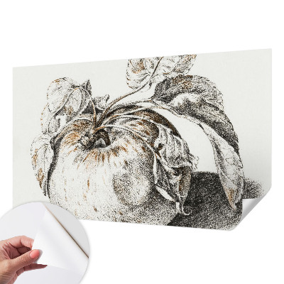 Papel mural con patrón decorativo Hojas de manzana