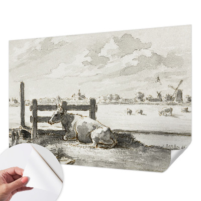 Papel mural con patrón decorativo con diseño Idilio rural para decoración de interiores
