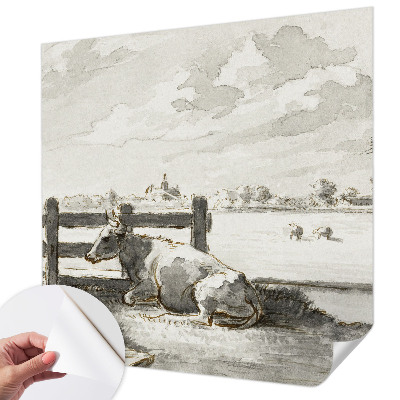 Papel mural con patrón decorativo con diseño Idilio rural para decoración de interiores