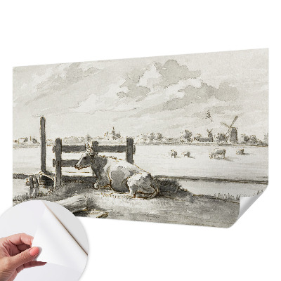 Papel mural con patrón decorativo con diseño Idilio rural para decoración de interiores