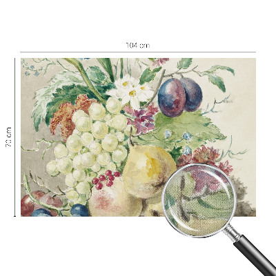Mural de pared con estampado hermoso con motivos de flores y frutas
