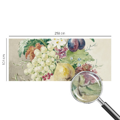 Mural de pared con estampado hermoso con motivos de flores y frutas