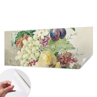 Mural de pared con estampado hermoso con motivos de flores y frutas