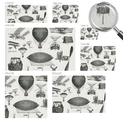 Papel mural con patrón decorativo Historia de la aviación