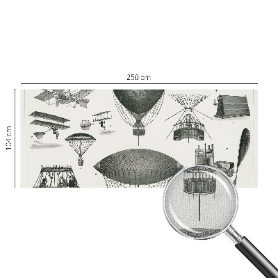 Papel mural con patrón decorativo con motivo 'Historia de la aviación'