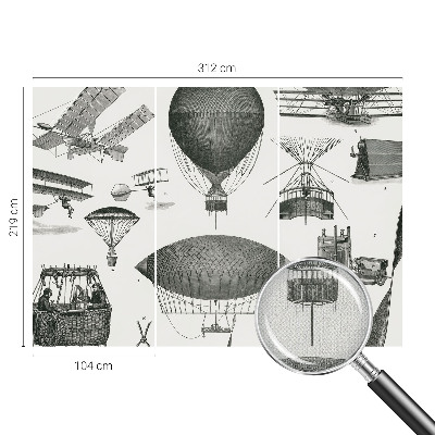 Papel mural con patrón decorativo Historia de la aviación