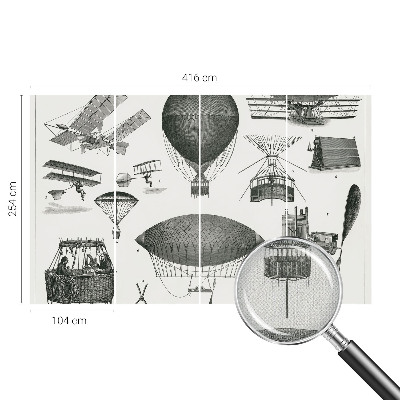 Papel mural con patrón decorativo Historia de la aviación