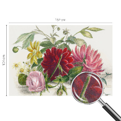 Mural de pared con estampado hermoso ramo de flores