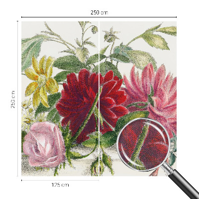 Mural de pared con estampado hermoso con un ramo de flores