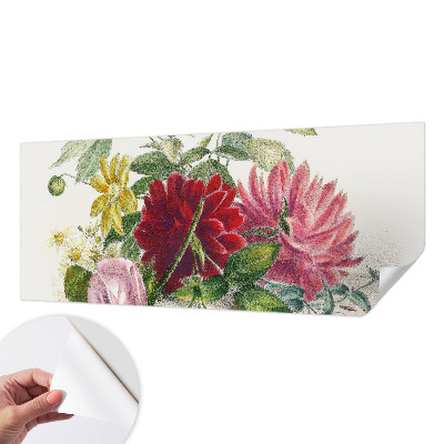 Mural de pared con estampado hermoso con un ramo de flores