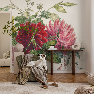 Mural de pared con estampado hermoso ramo de flores