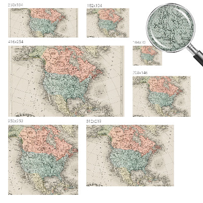 Papel mural texturado decorativo Mapa histórico