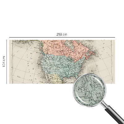 Papel mural texturado decorativo Mapa histórico