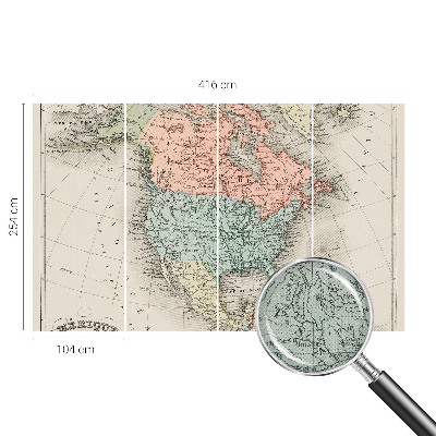 Papel mural texturado decorativo Mapa histórico