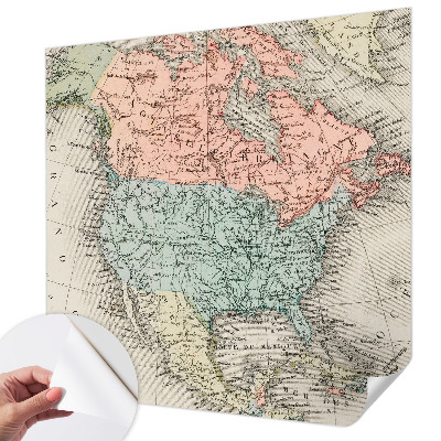 Papel mural texturado decorativo con diseño de mapa histórico