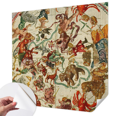 Papel mural con patrón decorativo con un diseño de composiciones estelares