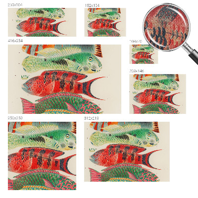 Papel mural con patrón decorativo Peces exóticos