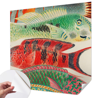 Papel mural con patrón decorativo Peces exóticos