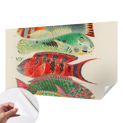 Papel mural con patrón decorativo Peces exóticos